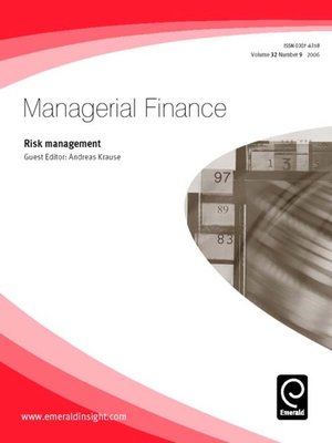 cover image of Managerial Finance, Volume 32, Issue 9